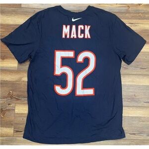 Chicago Bears The Nike Tee #52 Mack Size L Large Blue T Shirt Standard Fit NWT